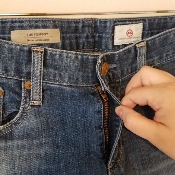 AG Adriano Goldschmied Jeans The Tomboy Relaxed Straight Size 29 Distressed Mid - Picture 4 of 9